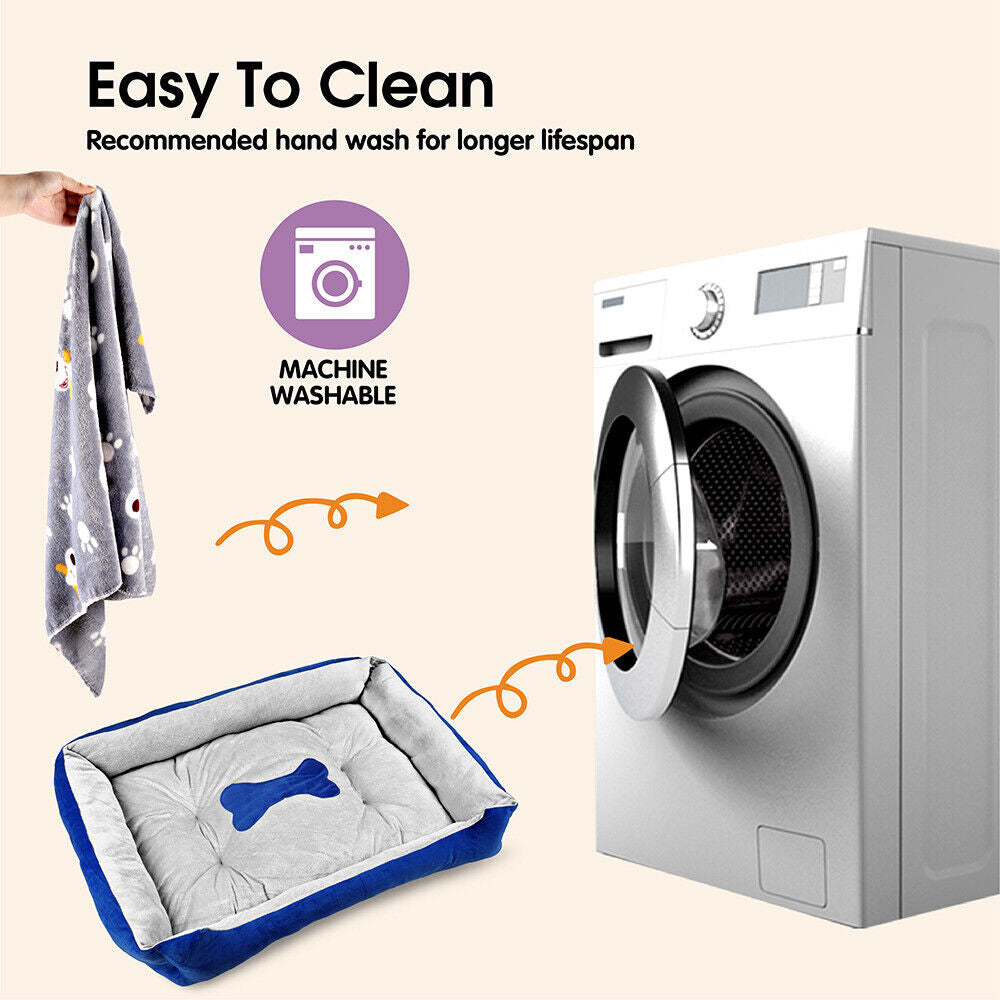 Vaka Navy Dog Bed Pet Cat Calming Floor Mat Sleeping Cave Washable Extra Large 29701-Pet Care > Dog Supplies > Dog Beds-PEROZ Accessories