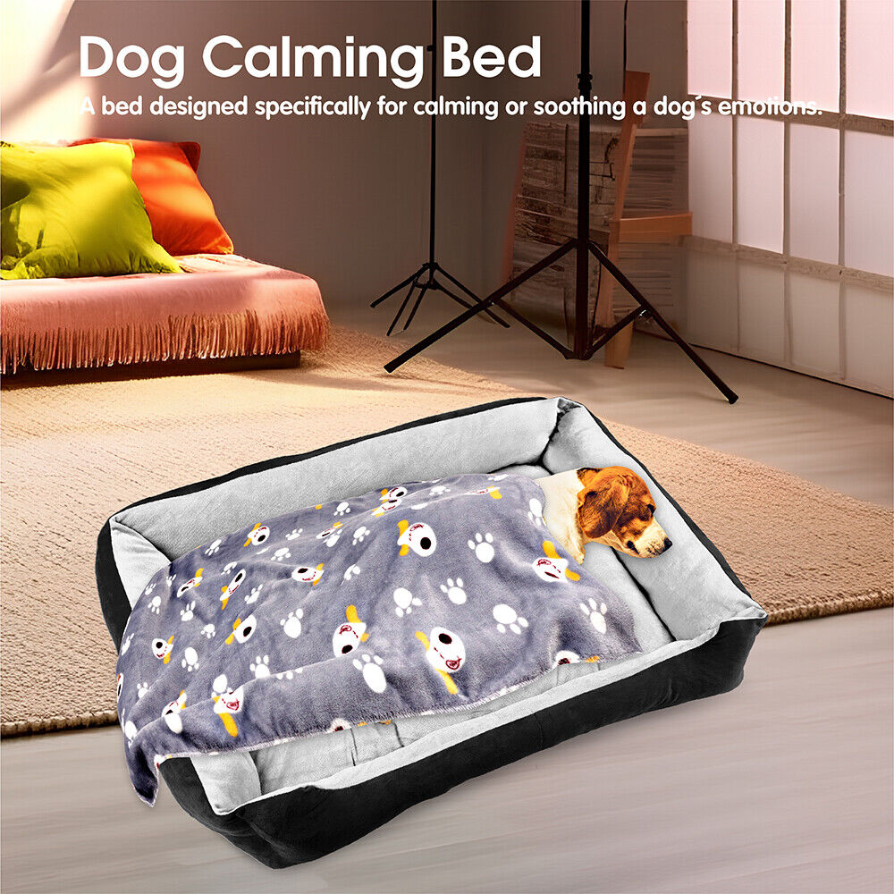 Vaka Navy Dog Bed Pet Cat Calming Floor Mat Sleeping Cave Washable Extra Large 29704-Pet Care > Dog Supplies > Dog Beds-PEROZ Accessories