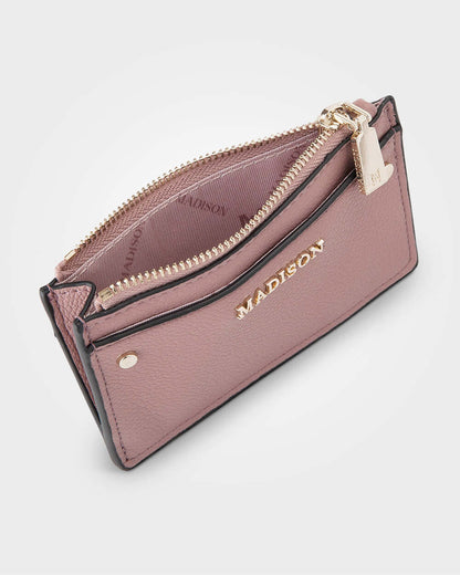 Vanessa Small Zip Purse Card Holder-Wallets-PEROZ Accessories