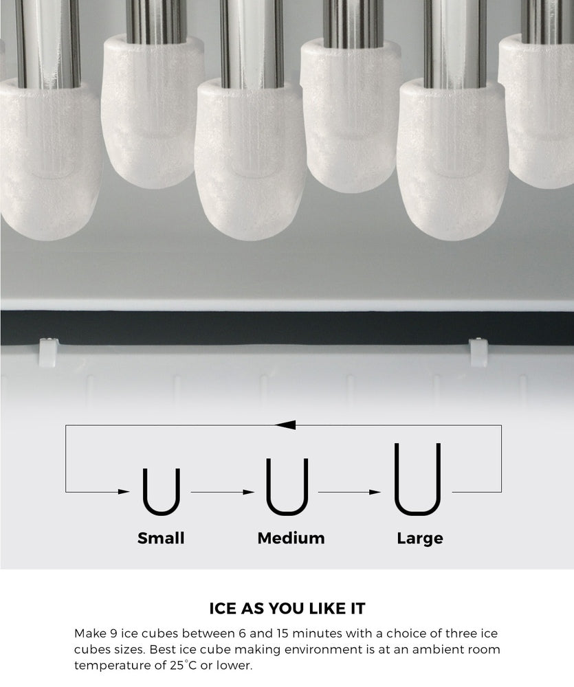 Vevare 3L Portable Ice Maker with Ice Cube Scoop 15kg Black-Ice Maker-PEROZ Accessories