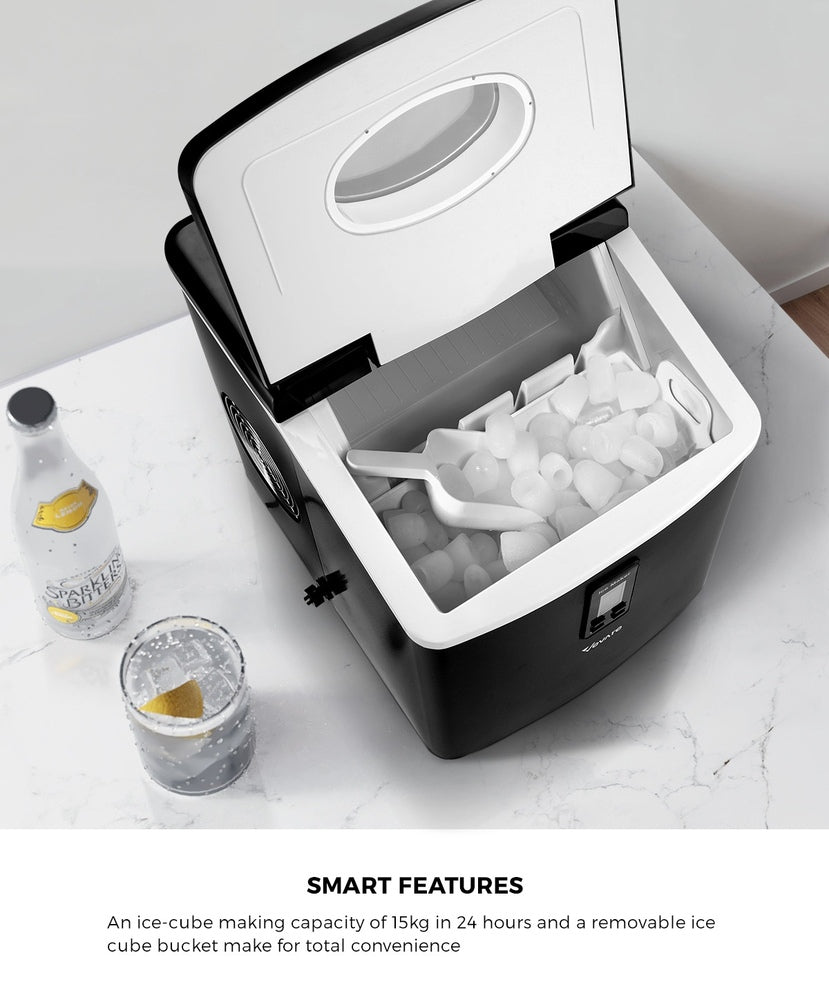 Vevare 3L Portable Ice Maker with Ice Cube Scoop 15kg Black-Ice Maker-PEROZ Accessories