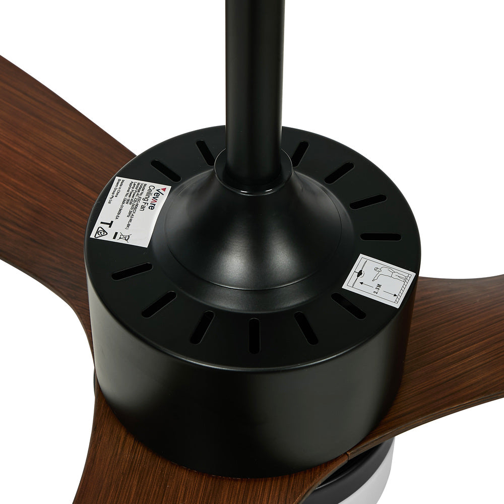 Vevare 52" Ceiling Fan LED Light 5 Speed Fans Remote Control Walnut-Ceiling Fan-PEROZ Accessories