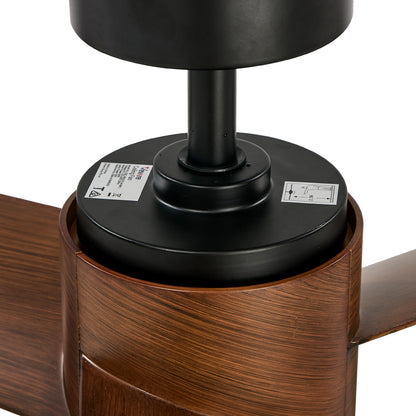 Vevare 52" Ceiling Fan With Light DC Motor Remote Control Walnut-Ceiling Fan-PEROZ Accessories