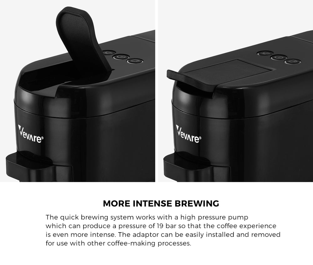 Vevare Capsule Coffee Machine 19 Bars 3-in-1 Nespresso Cafe Maker Black-Capsule Coffee Machine-PEROZ Accessories
