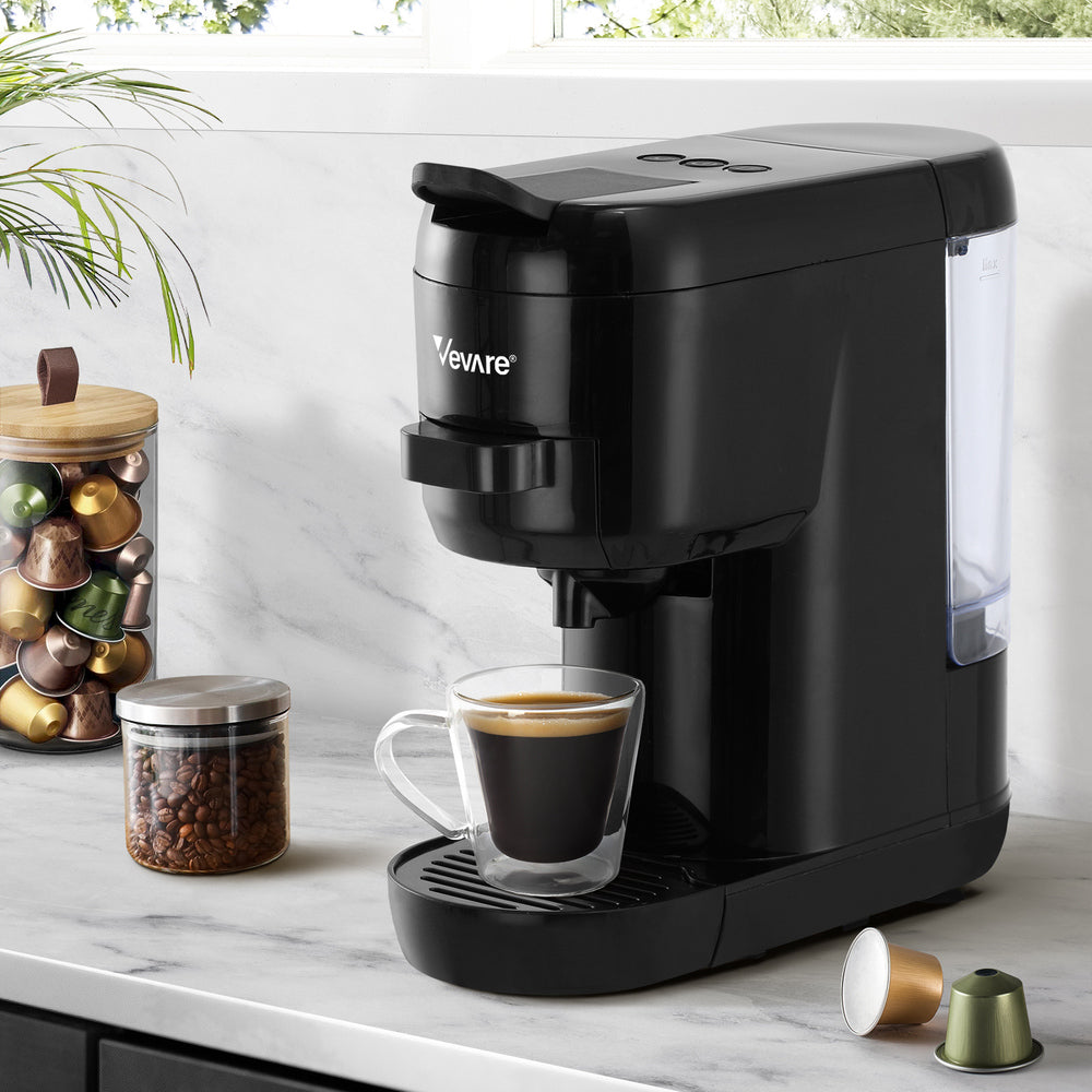 Vevare Capsule Coffee Machine 19 Bars 3-in-1 Nespresso Cafe Maker Black-Capsule Coffee Machine-PEROZ Accessories