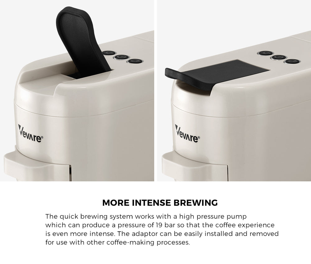 Vevare Capsule Coffee Machine 19 Bars 3-in-1 Nespresso Cafe Maker Milk White-Capsule Coffee Machine-PEROZ Accessories