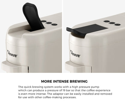Vevare Capsule Coffee Machine 19 Bars 3-in-1 Nespresso Cafe Maker Milk White-Capsule Coffee Machine-PEROZ Accessories