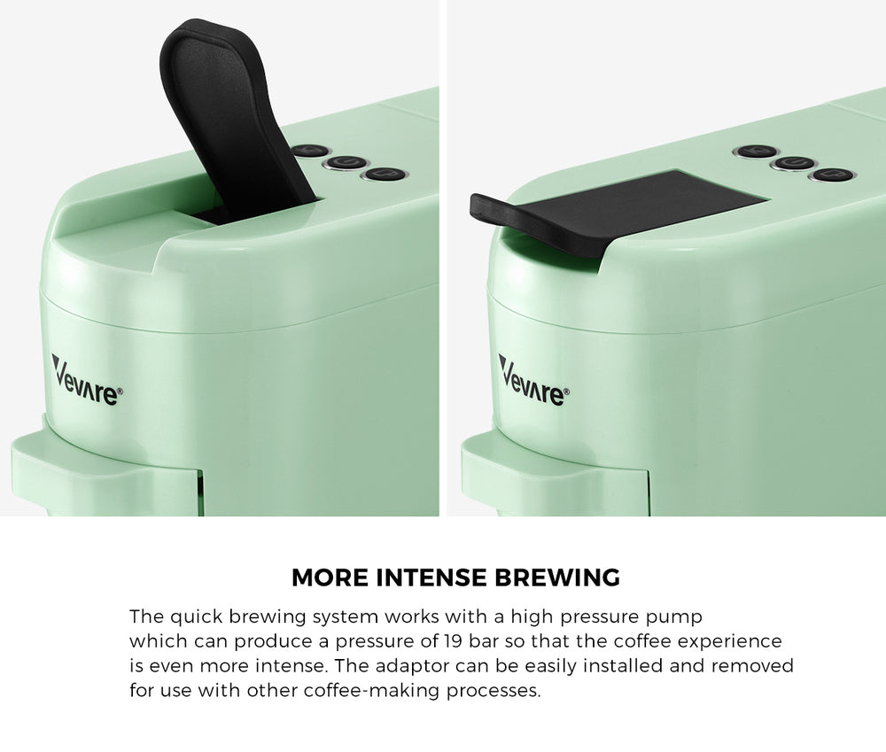 Vevare Capsule Coffee Machine 19 Bars 3-in-1 Nespresso Cafe Maker Mint-Capsule Coffee Machine-PEROZ Accessories