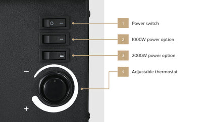 Vevare Electric Fireplace Heater 3D Flame Effect 2000W Freestanding-Electric Fireplace Heaters-PEROZ Accessories