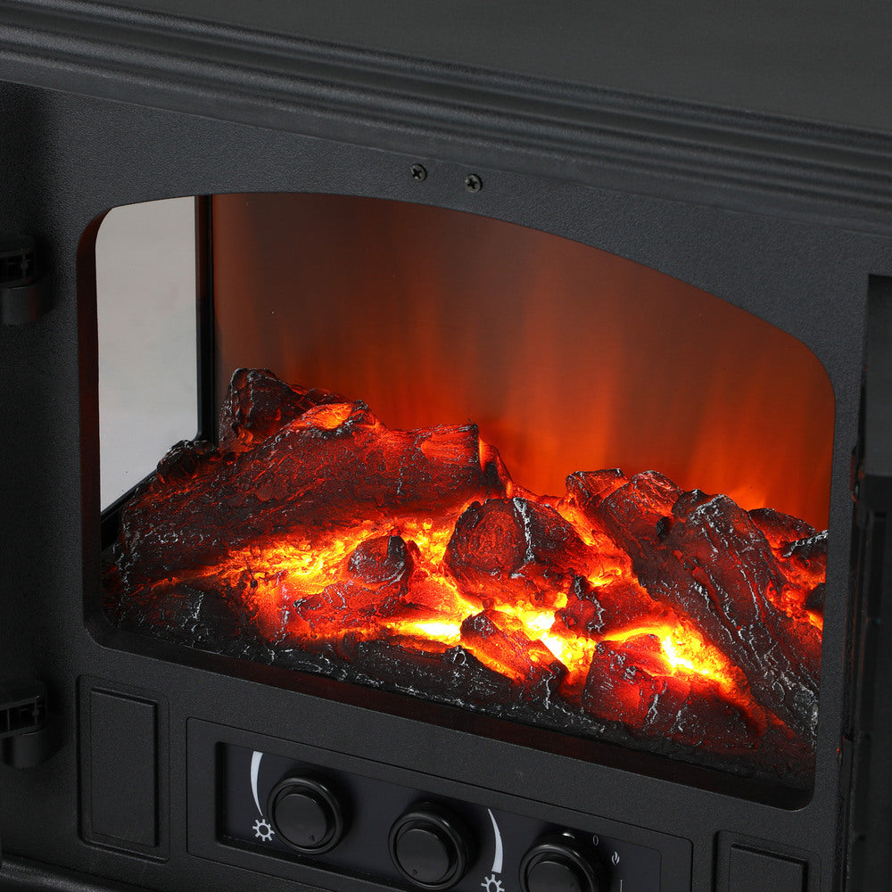 Vevare Electric Fireplace Heater Freestanding 3D Flame Effect 2000W-Electric Fireplace Heaters-PEROZ Accessories