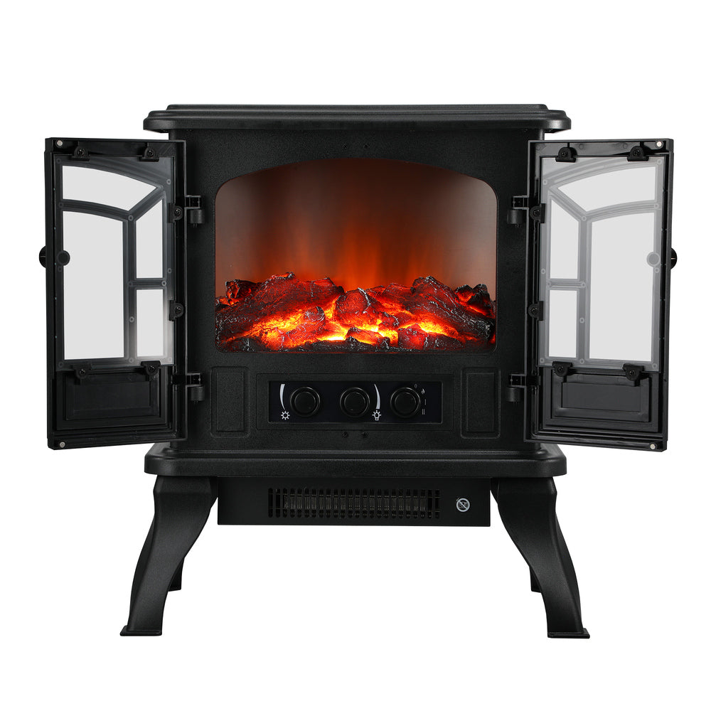 Vevare Electric Fireplace Heater Freestanding 3D Flame Effect 2000W-Electric Fireplace Heaters-PEROZ Accessories