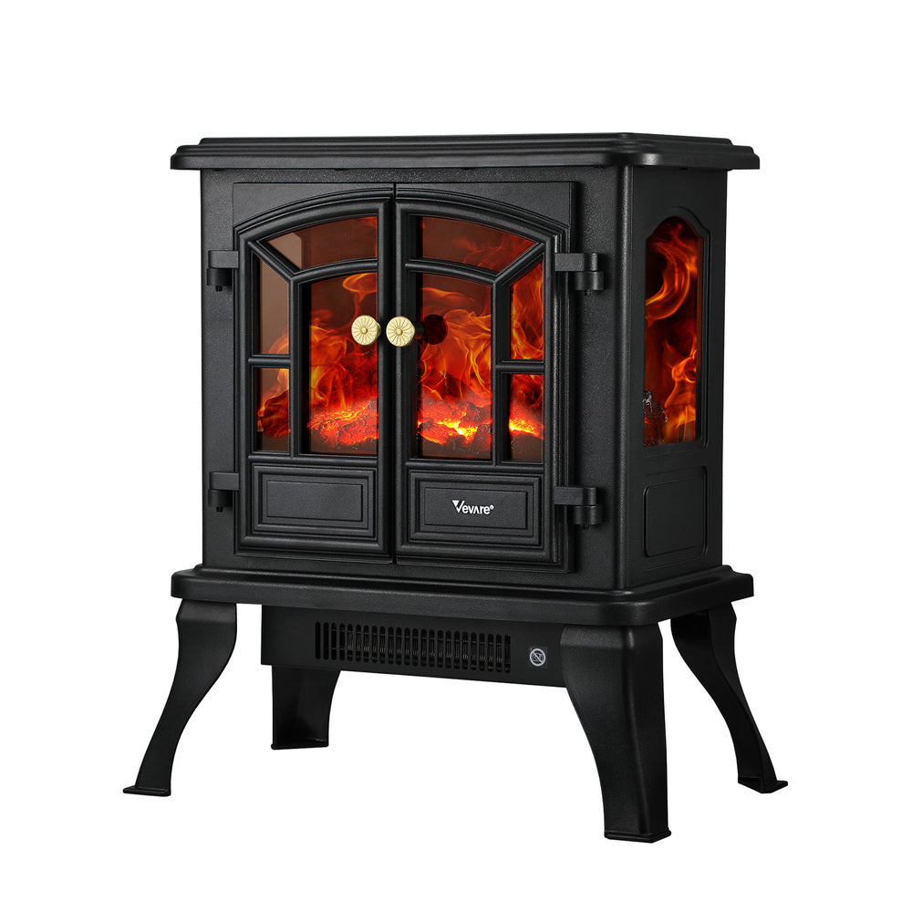 Vevare Electric Fireplace Heater Freestanding 3D Flame Effect 2000W-Electric Fireplace Heaters-PEROZ Accessories