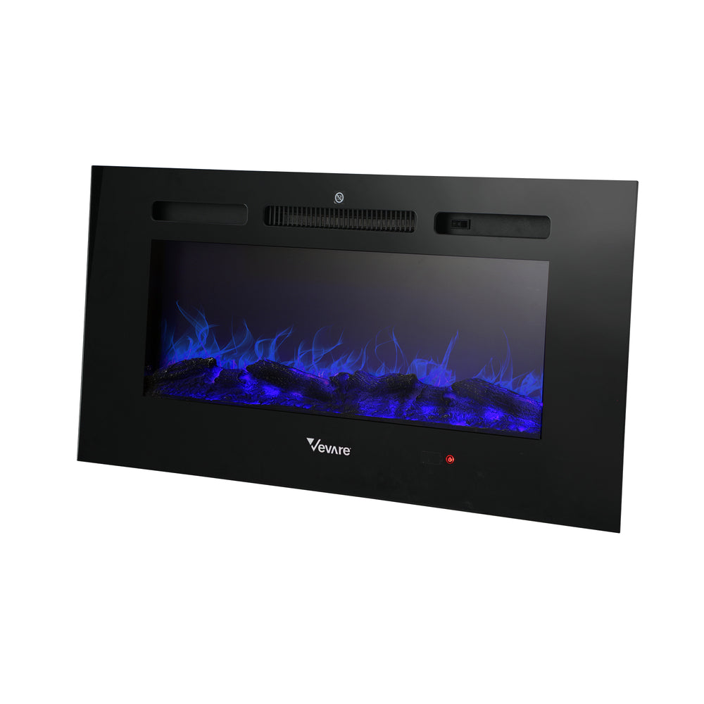 Vevare Electric Fireplace Heater Wall Mounted 3D Flame Effect 2000W-Electric Fireplace Heaters-PEROZ Accessories