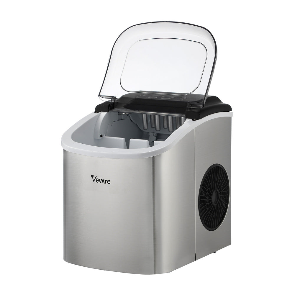 Vevare Portable Ice Maker with Ice Cube Scoop 12kg Stainless-Ice Maker-PEROZ Accessories