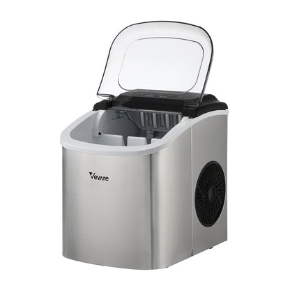 Vevare Portable Ice Maker with Ice Cube Scoop 12kg Stainless-Ice Maker-PEROZ Accessories