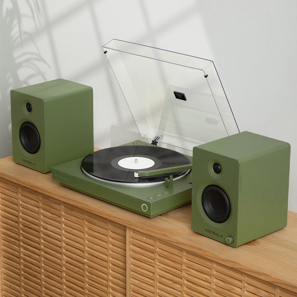 Victrola Automatic Turntable - Green-Audio &amp; Video > Musical Instrument &amp; Accessories > Audio Players &amp; Recorders-PEROZ Accessories