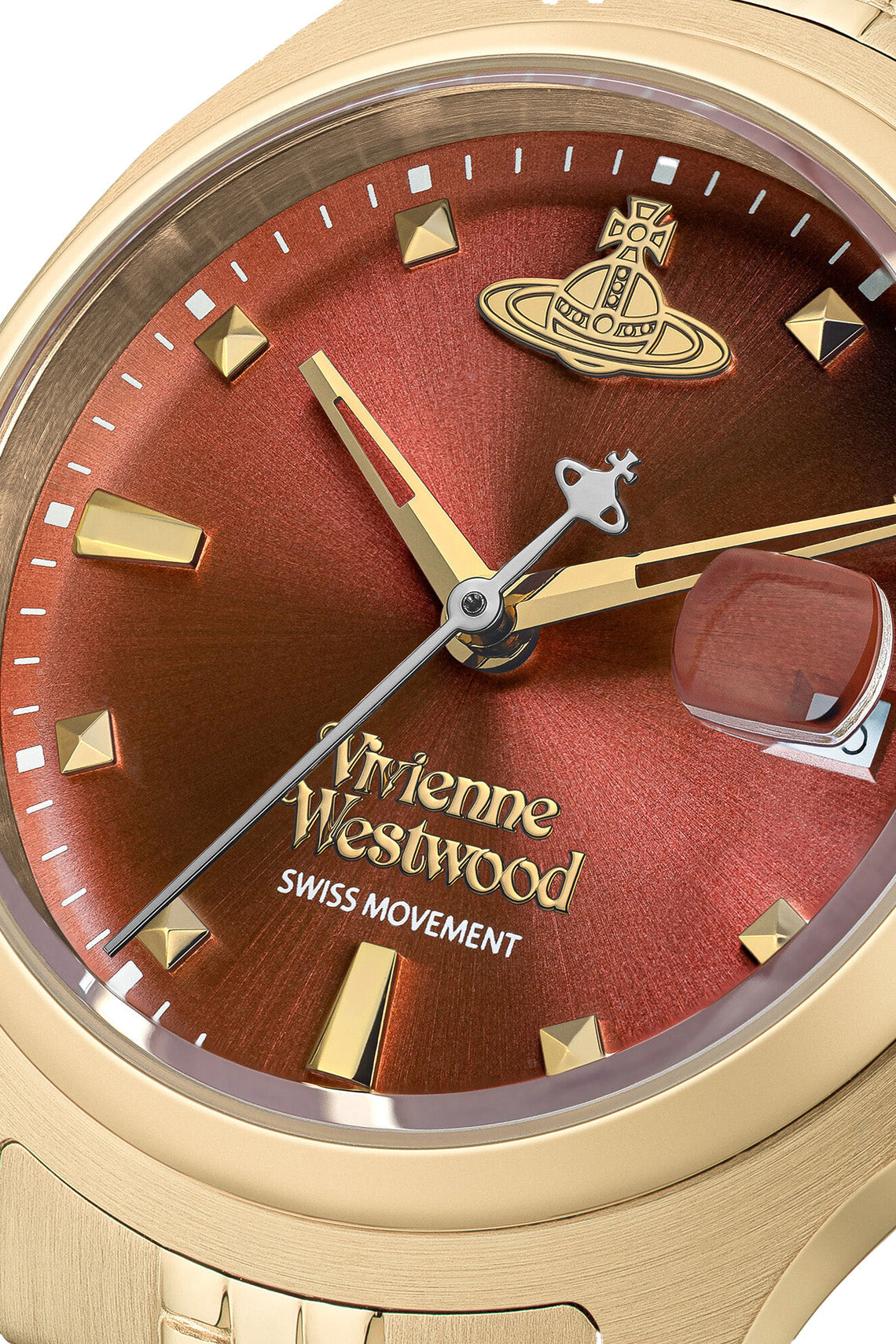 Vivienne Westwood Little Camberwell Red Dial Gold Strap Watch-PEROZ Accessories