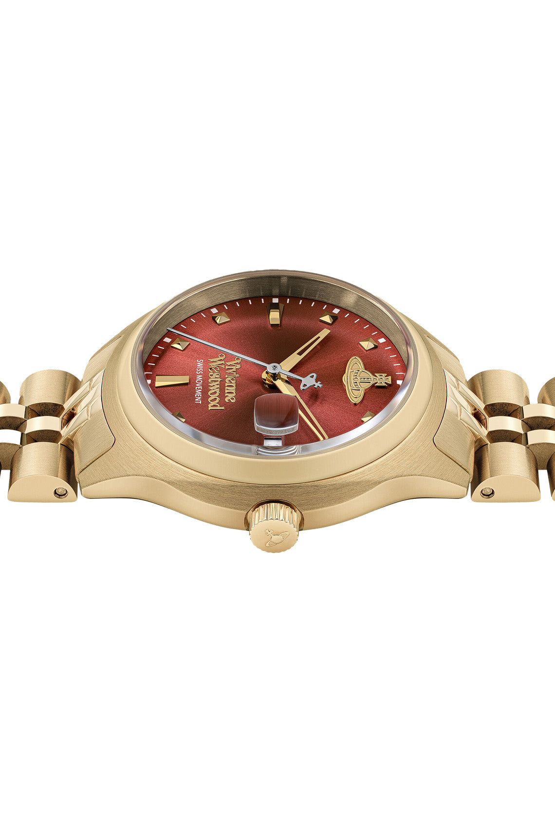 Vivienne Westwood Little Camberwell Red Dial Gold Strap Watch-PEROZ Accessories