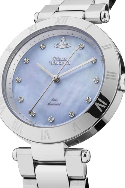 Vivienne Westwood Montague Blue 35mm Silver Watch-PEROZ Accessories