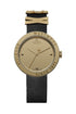 Vivienne Westwood Rebel Sex Gold Dial Black Leather Watch-PEROZ Accessories
