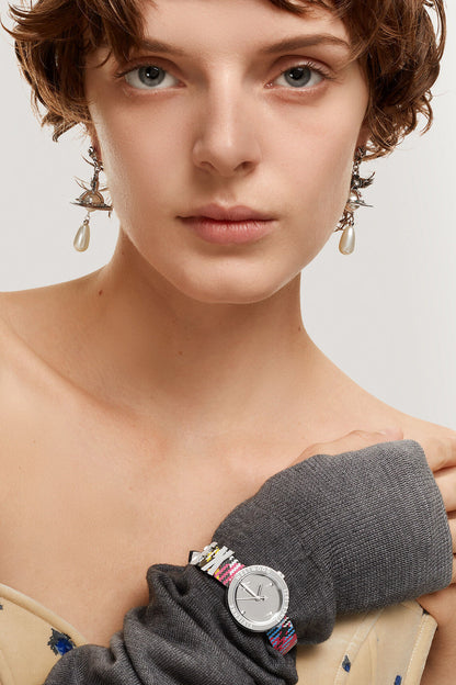 Vivienne Westwood Rebel Sex Silver Dial Tartan Leather Strap Watch-PEROZ Accessories