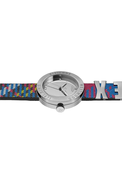 Vivienne Westwood Rebel Sex Silver Dial Tartan Leather Strap Watch-PEROZ Accessories
