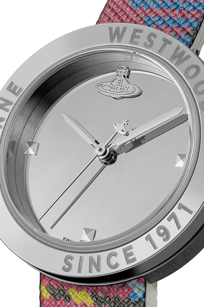 Vivienne Westwood Rebel Sex Silver Dial Tartan Leather Strap Watch-PEROZ Accessories