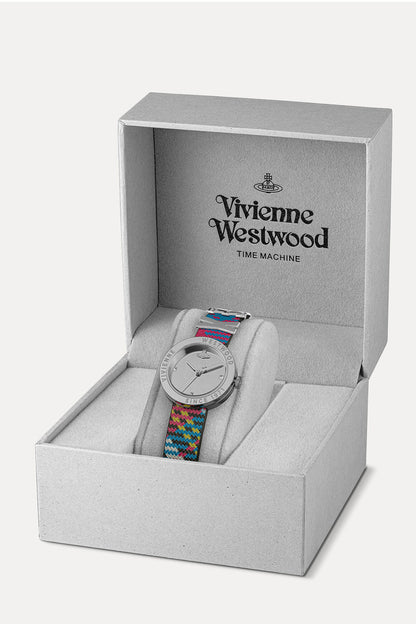 Vivienne Westwood Rebel Sex Silver Dial Tartan Leather Strap Watch-PEROZ Accessories