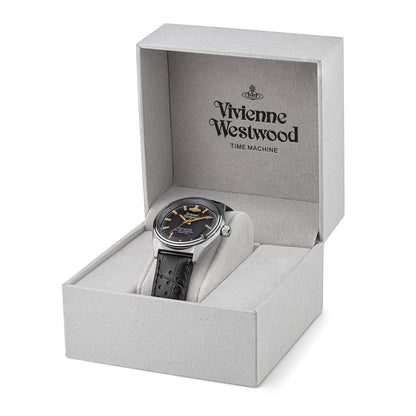 Vivienne Westwood Sydenham Watch Black Leather Strap-PEROZ Accessories