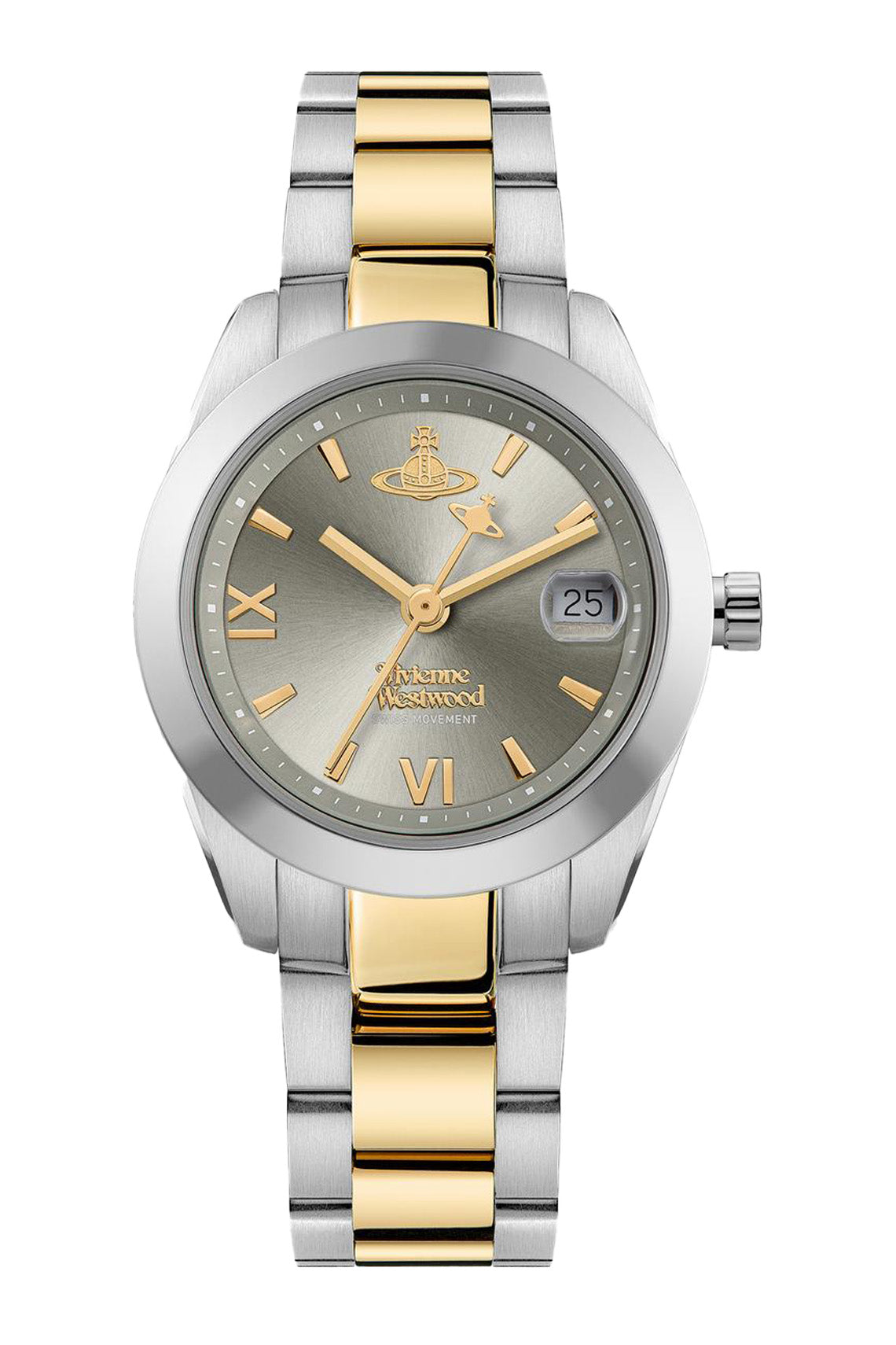 Vivienne Westwood Westwood Fenchurch Silver Dial Two Tone Strap Watch-PEROZ Accessories
