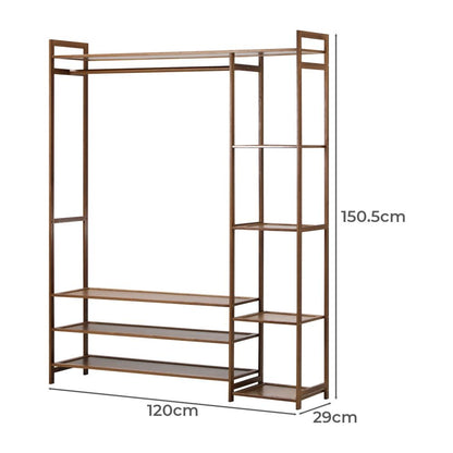 Oikiture Wardrobe Organiset with 8 Display Shelves Open Clothes Rack-Wardrobe-PEROZ Accessories