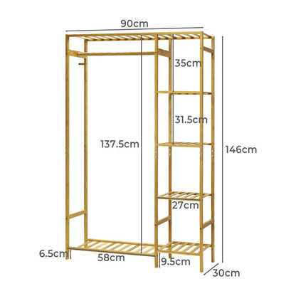 Oikiture Wardrobe with Hanging Clothes and Storage Clothes Organizer Storage Rack Shelves-Wardrobes-PEROZ Accessories