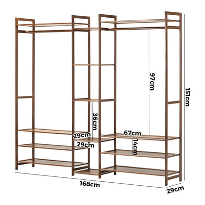 Oikiture Open Wardrobe Organiset with 13 Display Shelves-Wardrobe-PEROZ Accessories