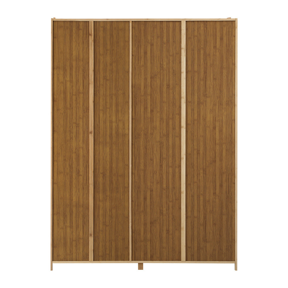 Oikiture Open Wardrobe Clothes Rack 5 Shelves with Hanging Rail-Wardrobe-PEROZ Accessories