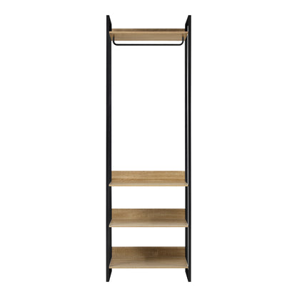 Oikiture Clothes Rack Open Wardrobe 4 shelves Hanging Rail Metal-Wardrobe-PEROZ Accessories