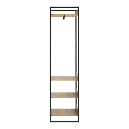 Oikiture Clothes Rack Open Wardrobe 4 shelves Hanging Rail Metal-Wardrobe-PEROZ Accessories