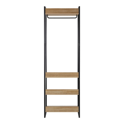 Oikiture Clothes Rack Open Wardrobe 4 shelves Hanging Rail Metal-Wardrobe-PEROZ Accessories