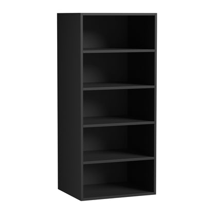 Oikiture Wardrobe Shelf Unit 5 Shelves Black-Wardrobe-PEROZ Accessories