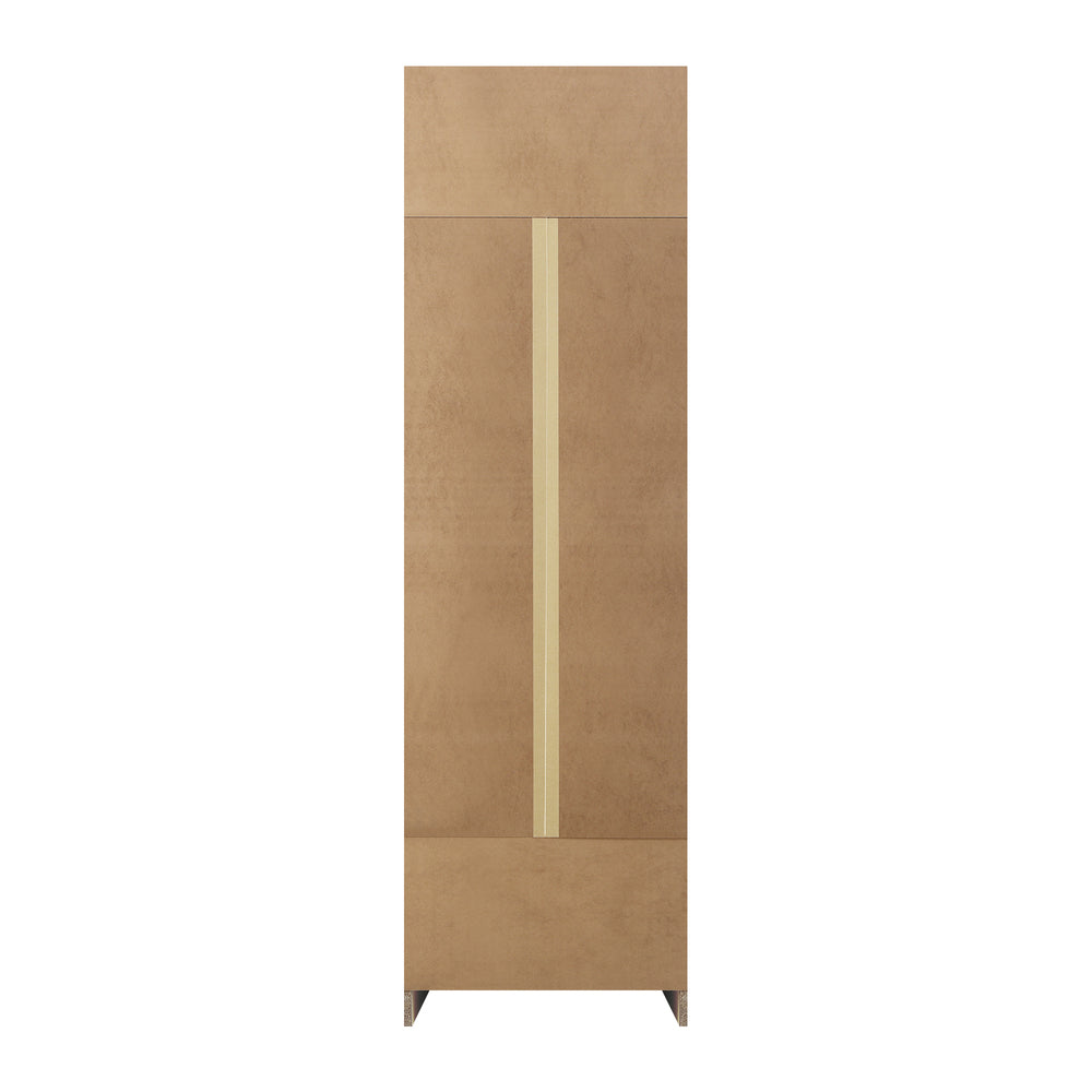 Oikiture Open Wardrobe 3 Drawers Hanging Rail Natural-Wardrobe-PEROZ Accessories