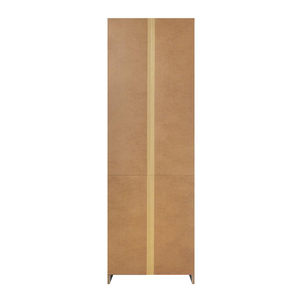 Oikiture Wardrobe 3 Drawers Hanging Rail Natural-Wardrobe-PEROZ Accessories