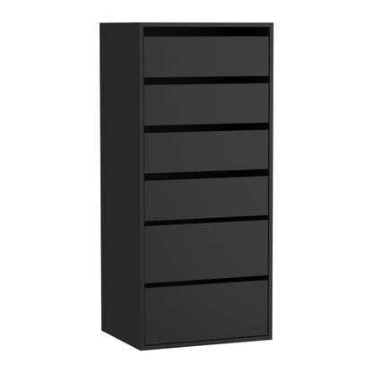 Oikiture Wardrobe Shelf Unit 6 Chest of Drawers Black-Wardrobe-PEROZ Accessories