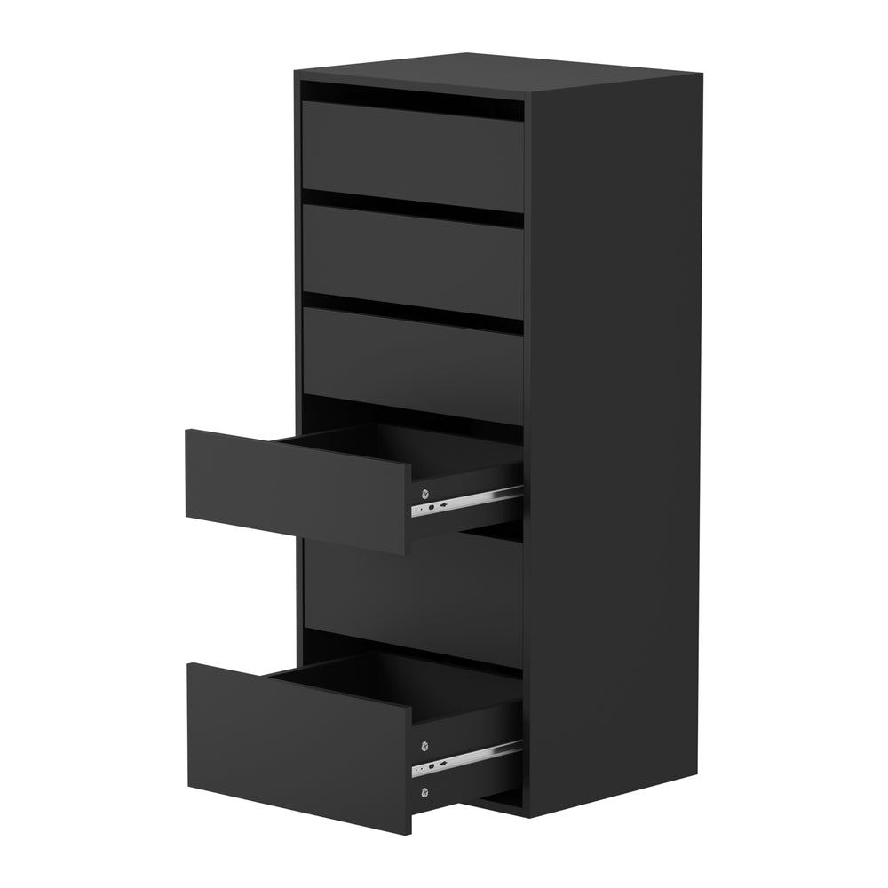 Oikiture Wardrobe Shelf Unit 6 Chest of Drawers Black-Wardrobe-PEROZ Accessories