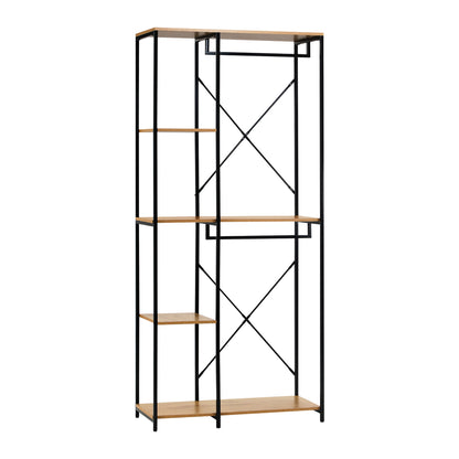 Oikiture Large Open Wardrobe Hanging Rail 5 shelves-Wardrobe-PEROZ Accessories