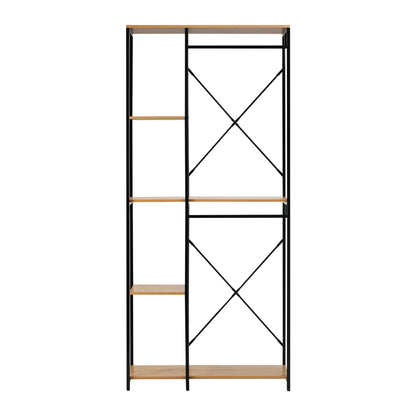 Oikiture Large Open Wardrobe Hanging Rail 5 shelves-Wardrobe-PEROZ Accessories