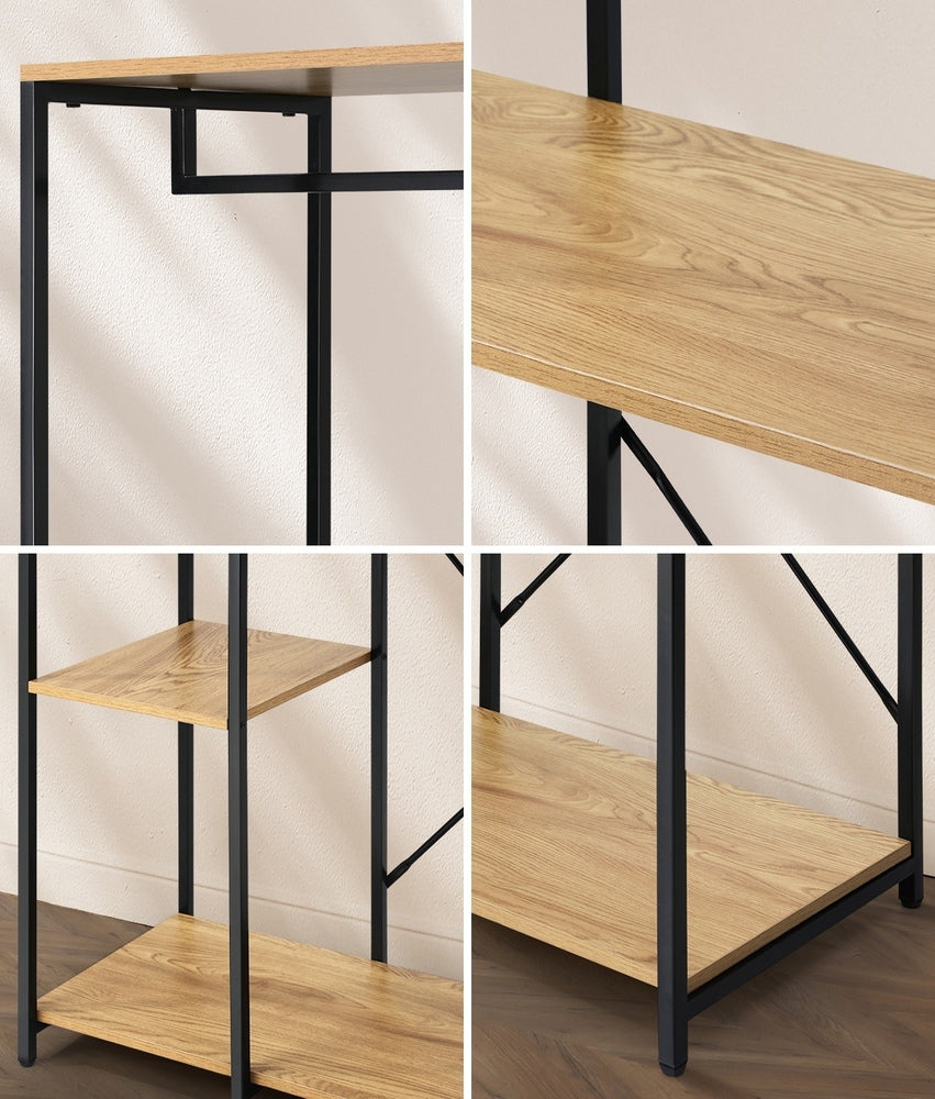 Oikiture Large Open Wardrobe Hanging Rail 5 shelves-Wardrobe-PEROZ Accessories