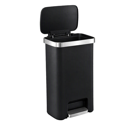 Artiss Rubbish Bin 51L Kitchen Pedal Soft Close Lid Liner Pocket Black