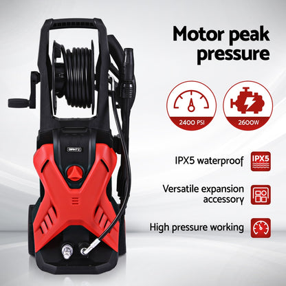 Giantz 2400PSI High Pressure Washer Electric Water Cleaner Pump 10M Jet Hose Gurney-Tools &gt; Power Tools &gt; Outdoor Power Equipment-PEROZ Accessories