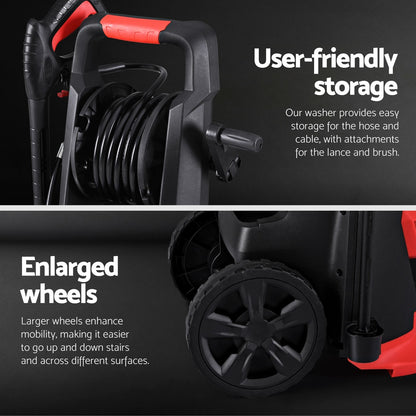 Giantz 2800PSI High Pressure Washer Electric Water Cleaner Pump 30M Jet Hose Gurney-Tools &gt; Power Tools &gt; Outdoor Power Equipment-PEROZ Accessories