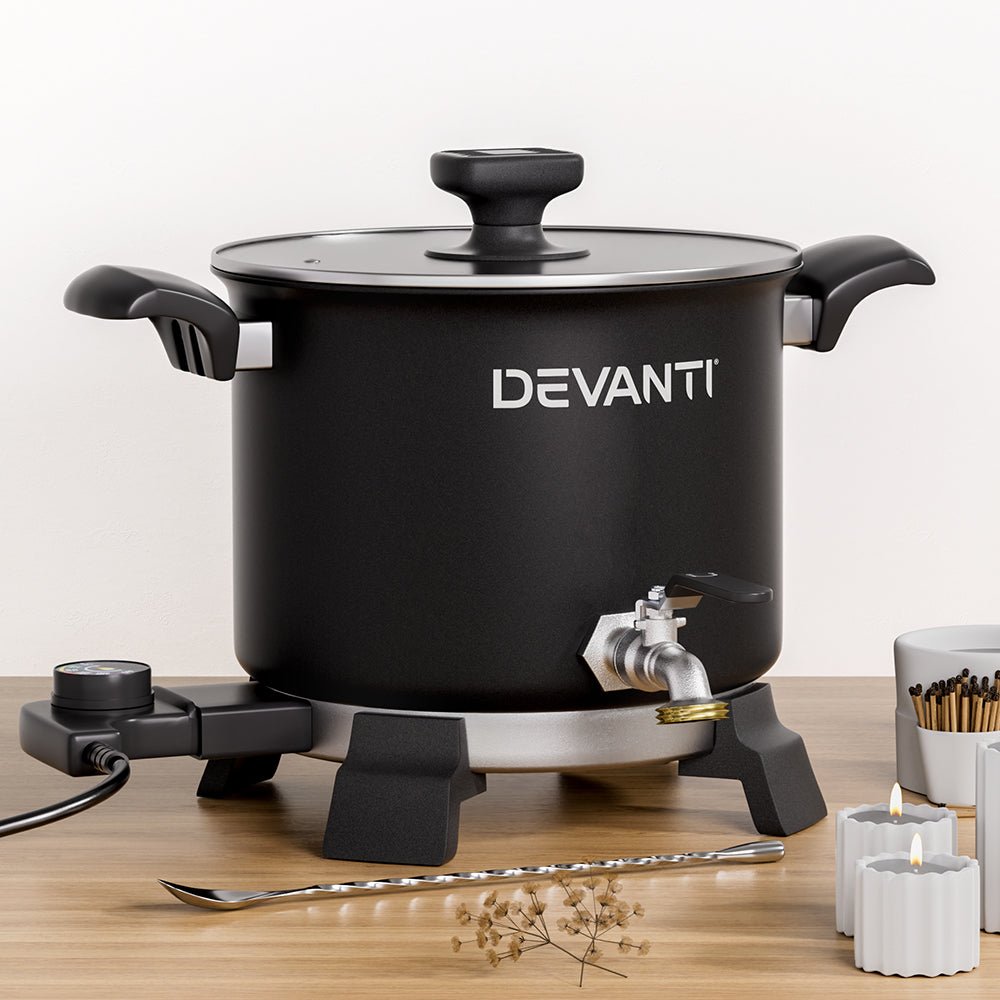 Devanti 5L Wax Melter Candle Making 1200W Melting Pot Furnace Quick Pour Spout Soy Soap-Home &amp; Garden &gt; Decor &gt; Candle Accessories-PEROZ Accessories