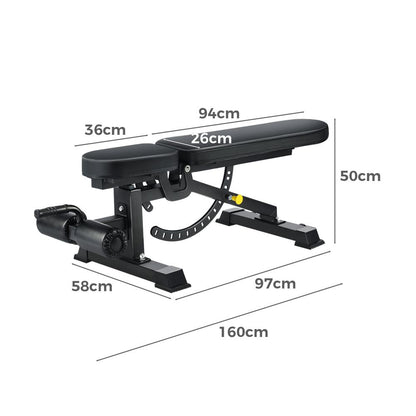 Finex Weight Bench FID Bench Flat Incline Decline Press Commercial Gym-FID Bench-PEROZ Accessories